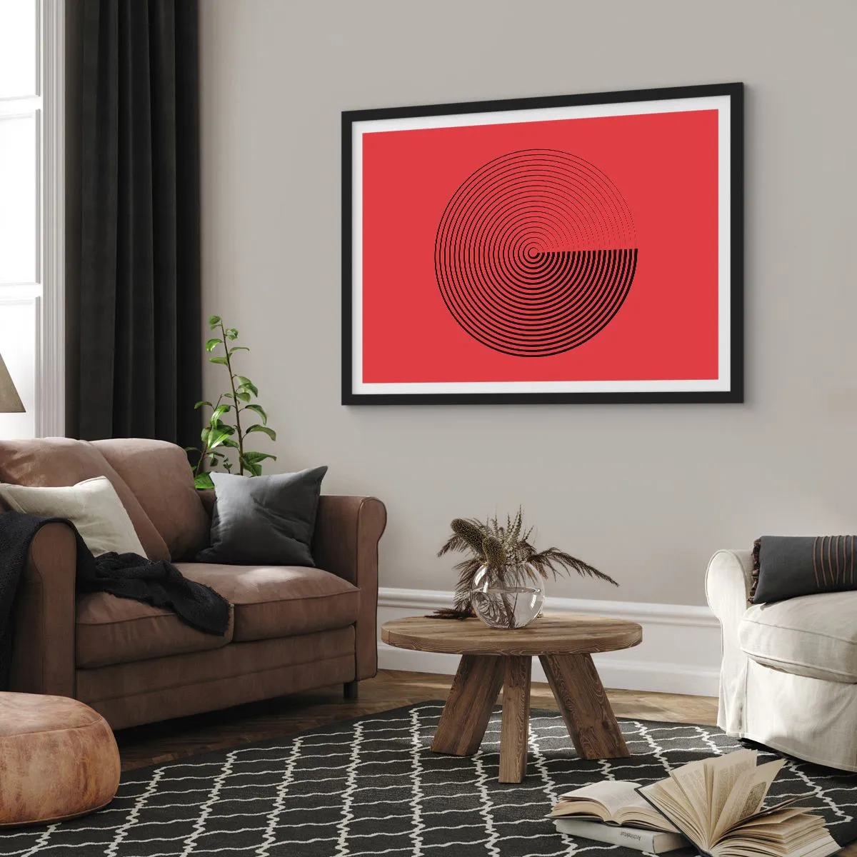 Affisch i svart ram - Cirkulär rörelse - 70x50 cm