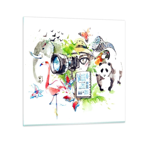 Glastavla - Bild på glas - I resenärens objektiv - 60x60 cm