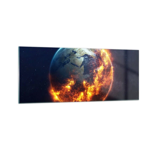 Glastavla - Bild på glas - Apokalypsens låga - 100x40 cm