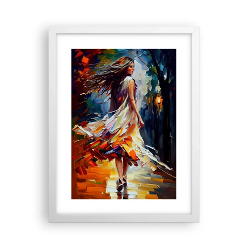 Affisch i vit ram - Höstflicka - 30x40 cm