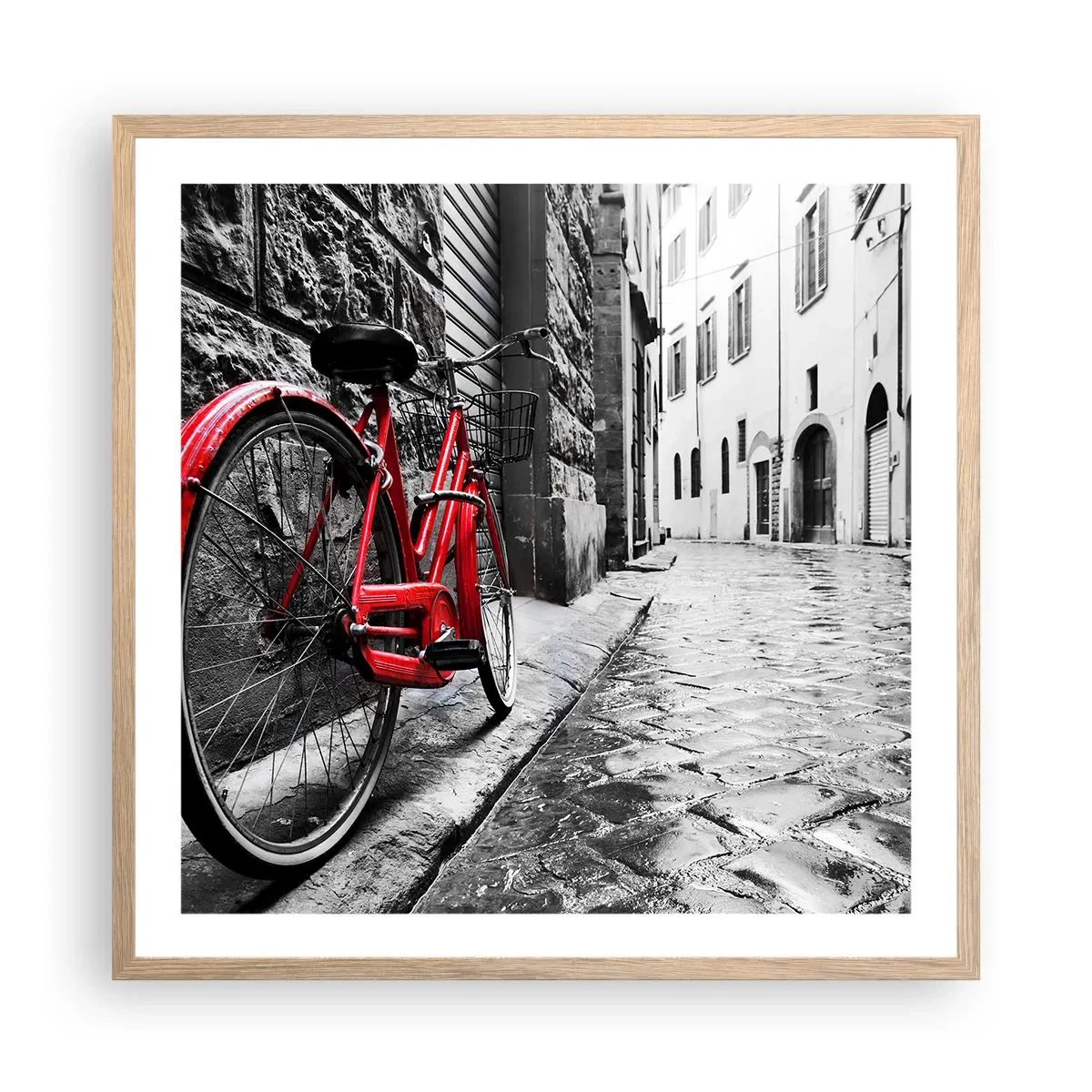 Affisch i ram av ljusek - Den riktiga skönheten åldras inte - 60x60 cm