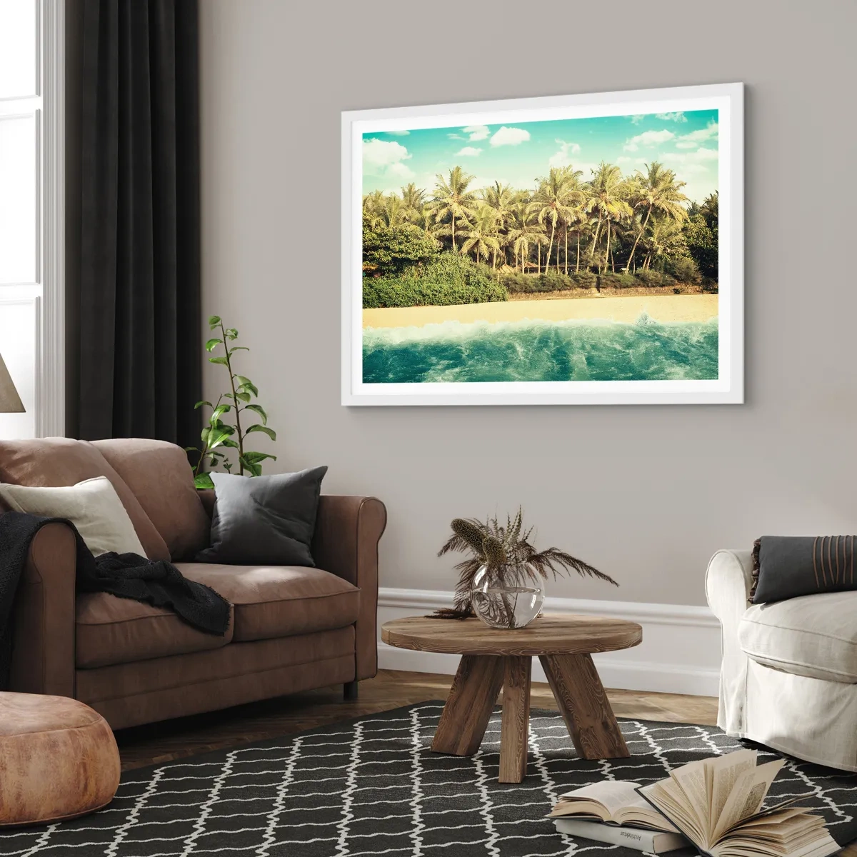 Affisch i vit ram - Kanske här? - 70x50 cm