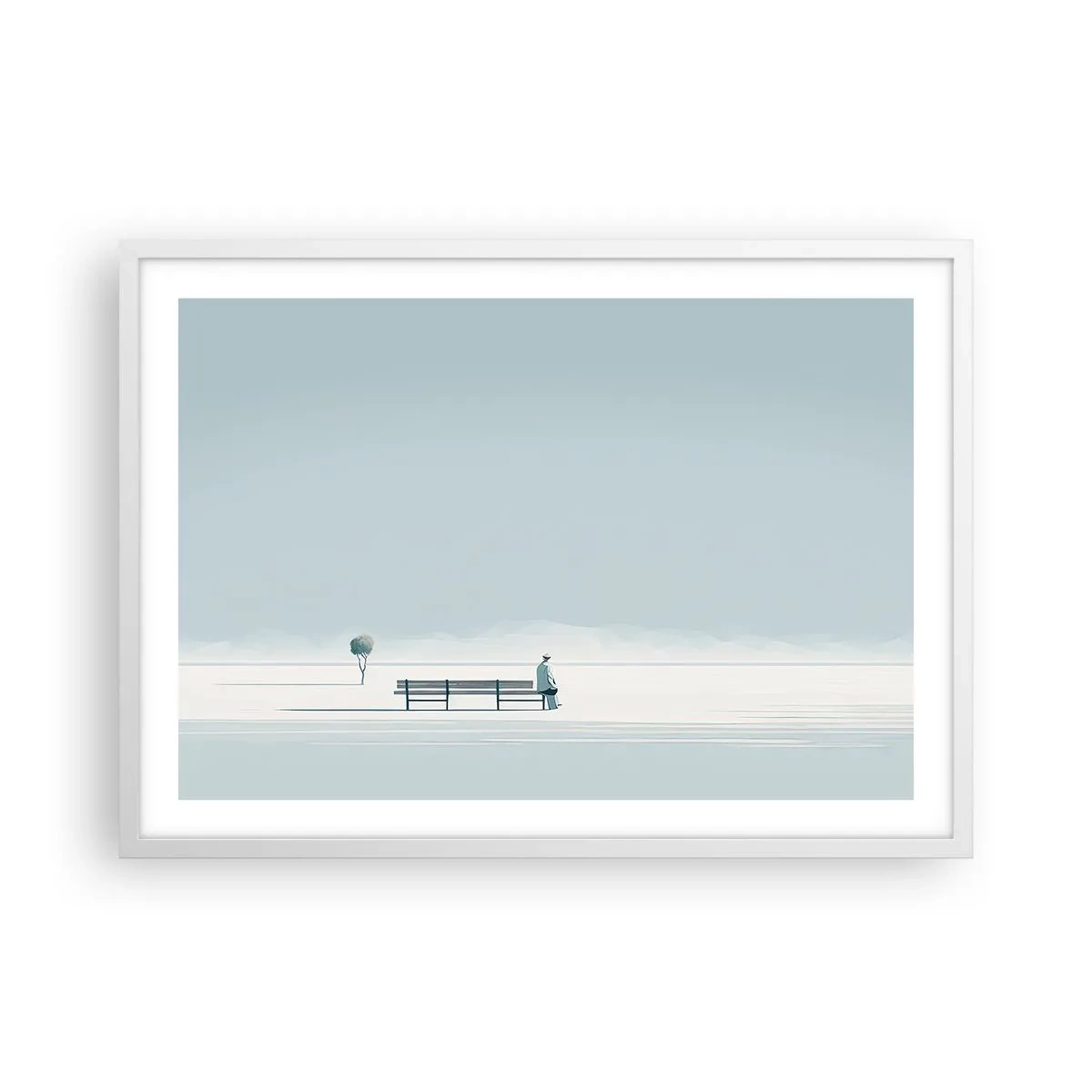 Affisch i vit ram - Ja, jag väntar. - 70x50 cm