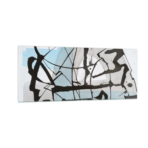 Glastavla - Bild på glas - Blått trots allt - 100x40 cm