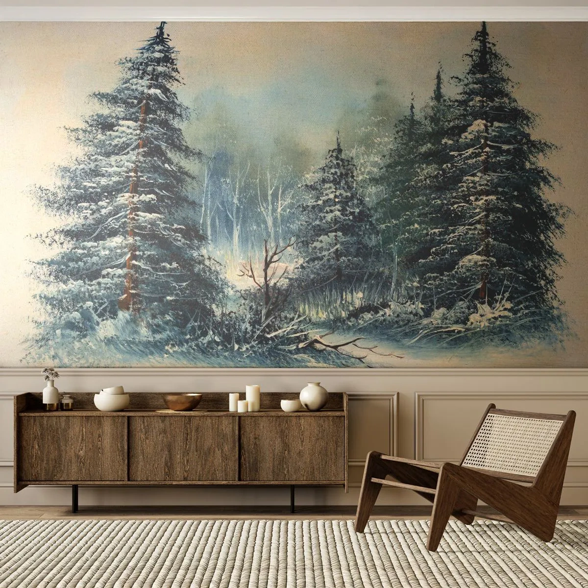 Fototapet Standard Eco - Redo för Julen - Landskap, Skog, Natur - 300x210 cm