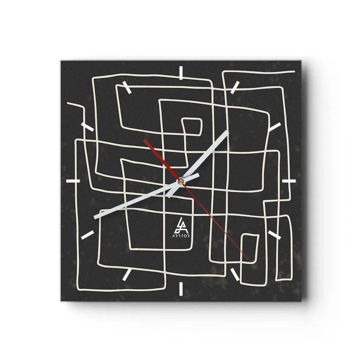 Väggklocka - Klocka på glas - Inte så enkelt - 30x30 cm