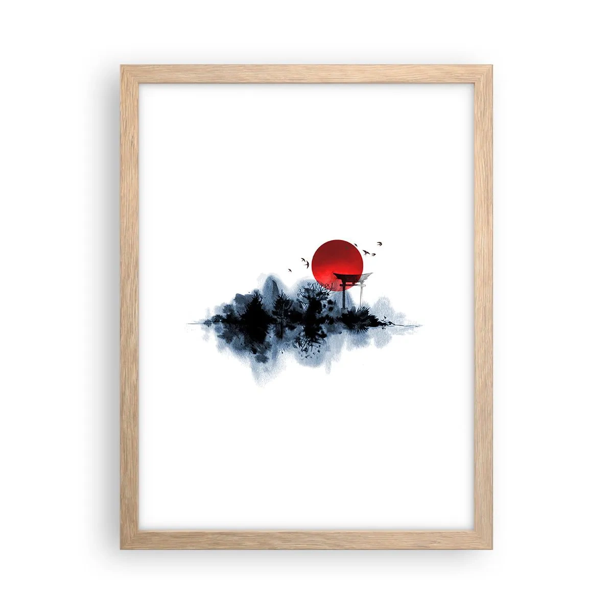 Affisch i ram av ljusek - Japansk utsikt - 30x40 cm