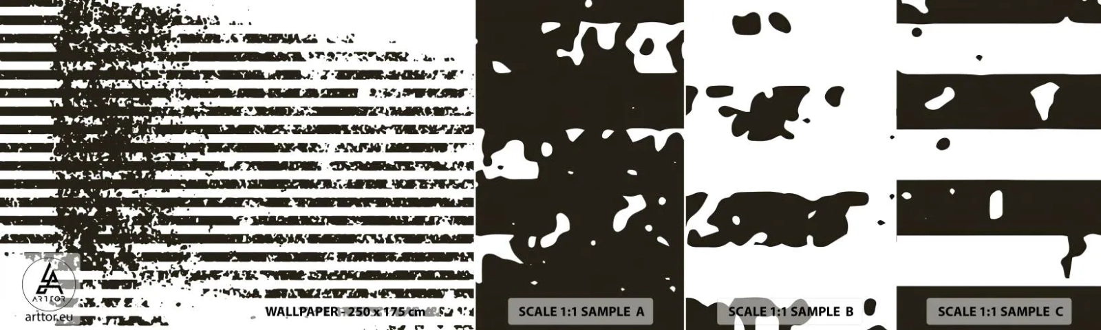 Provbit av självhäftande fototapet Deluxe Sticker - Rytm och brus - Abstraktion, Bit, Grafik - 100x30 cm