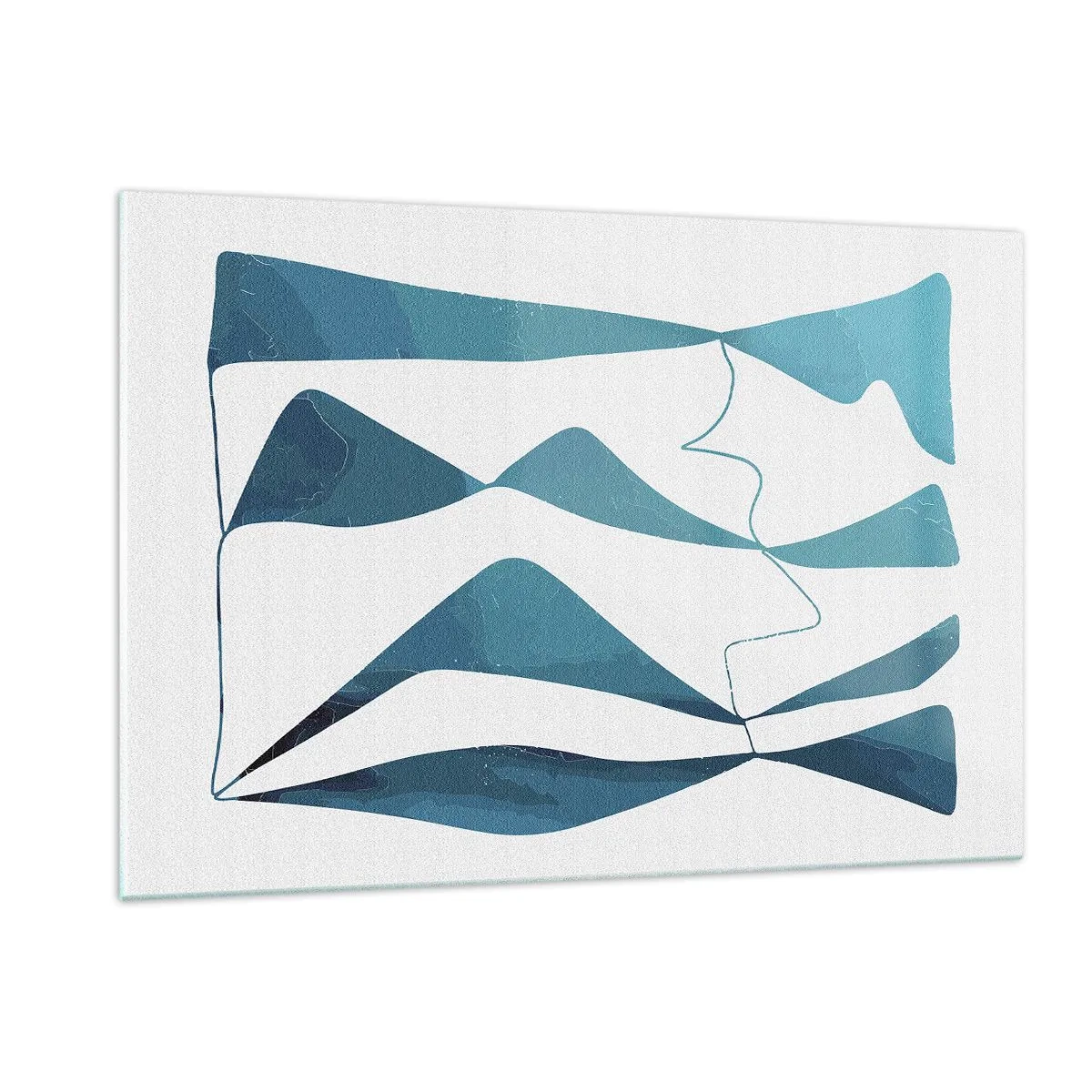 Glastavla - Bild på glas - Abstraktion: en turkos förening - 120x80 cm