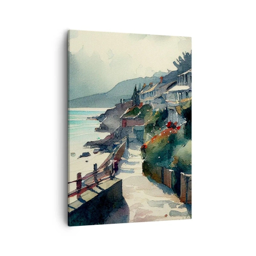 Canvastavla - Bild på duk - Medelhavsstad - 50x70 cm