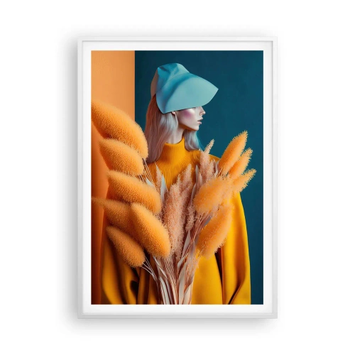 Affisch i vit ram - Fluffigt porträtt - 70x100 cm