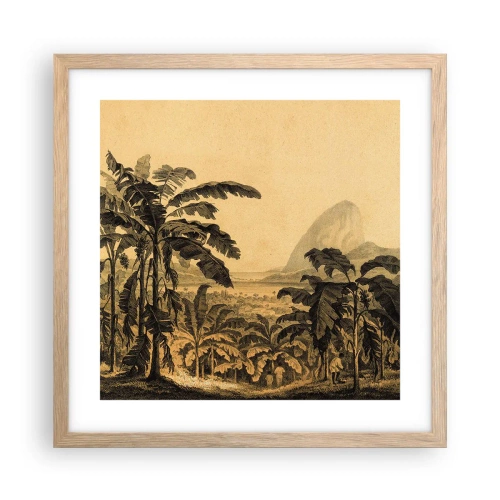 Affisch i ram av ljusek - I kolonial stämning - 40x40 cm