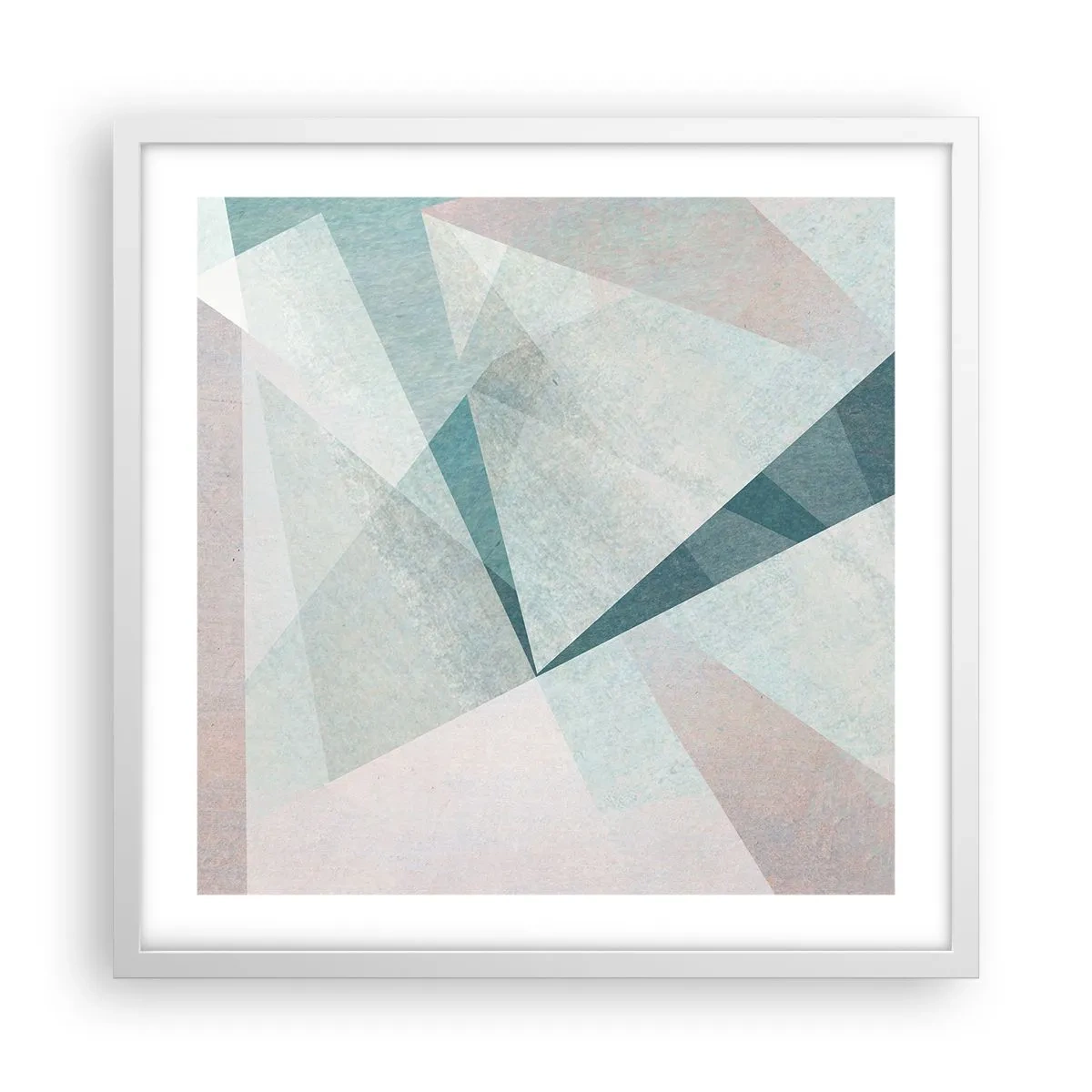 Affisch i vit ram - Lugnt trots dynamiskt - 50x50 cm