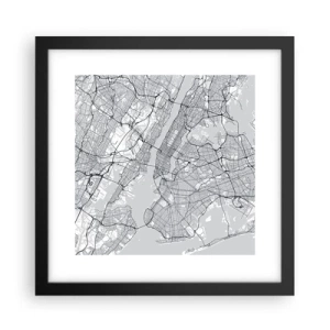 Affisch i svart ram - Metropolens anatomi - 30x30 cm