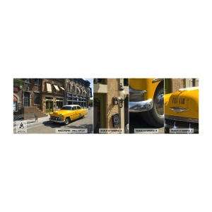 Provbit av självhäftande fototapet Deluxe Sticker - Once Upon a Time in America - Stad, Taxi, New York - 100x30 cm
