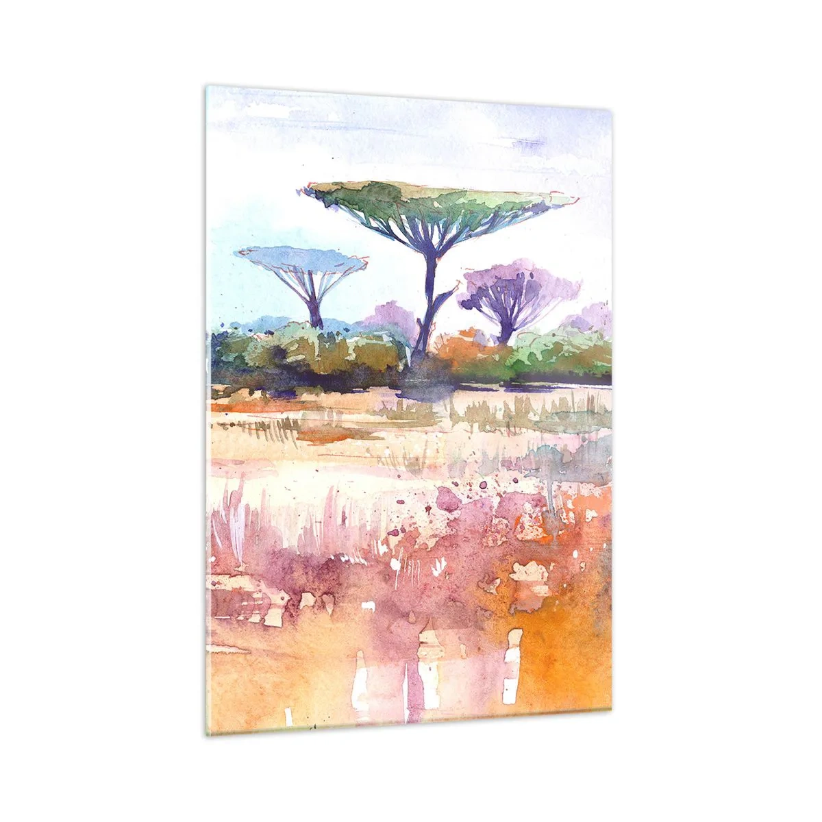 Glastavla - Bild på glas - Savannens färg - 50x70 cm