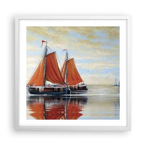 Affisch i vit ram - Hej, segla seglaren… - 50x50 cm