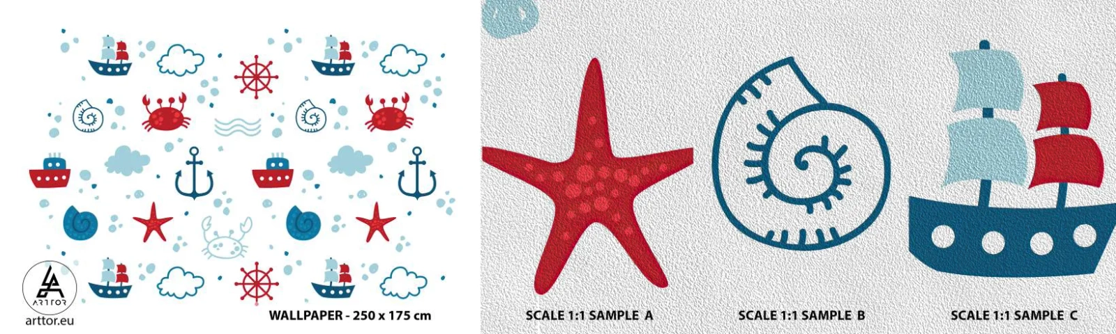 Provbit av fototapet Premium Sand - Marin saga - segling, Nautisk, Ankare - 100x30 cm