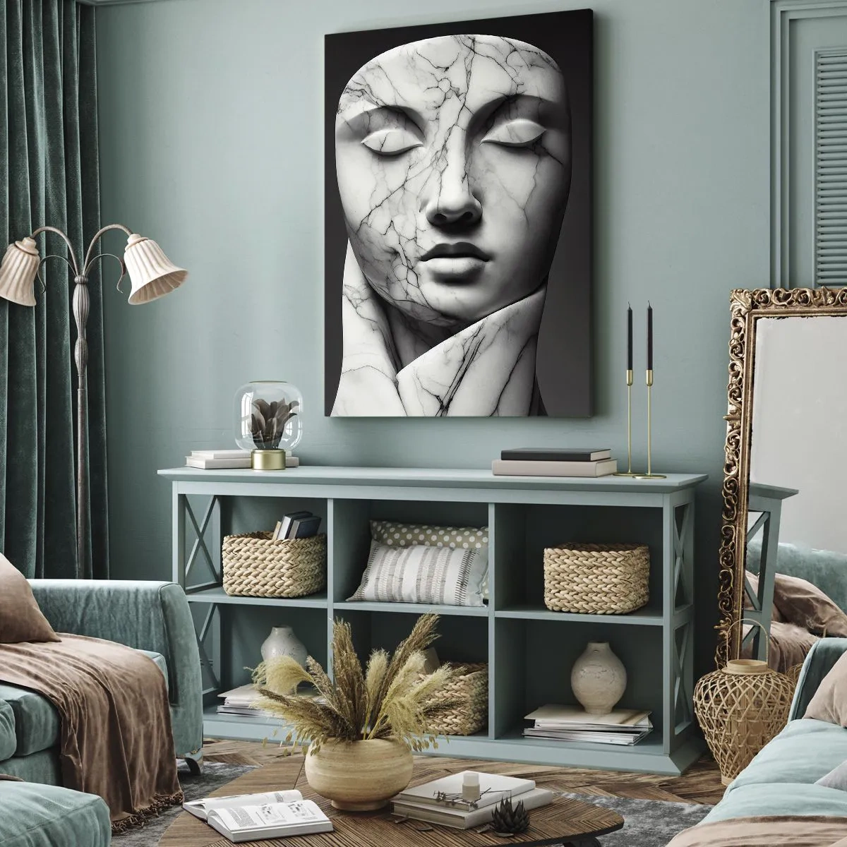 Canvastavla - Bild på duk - Marmorformer - 50x70 cm