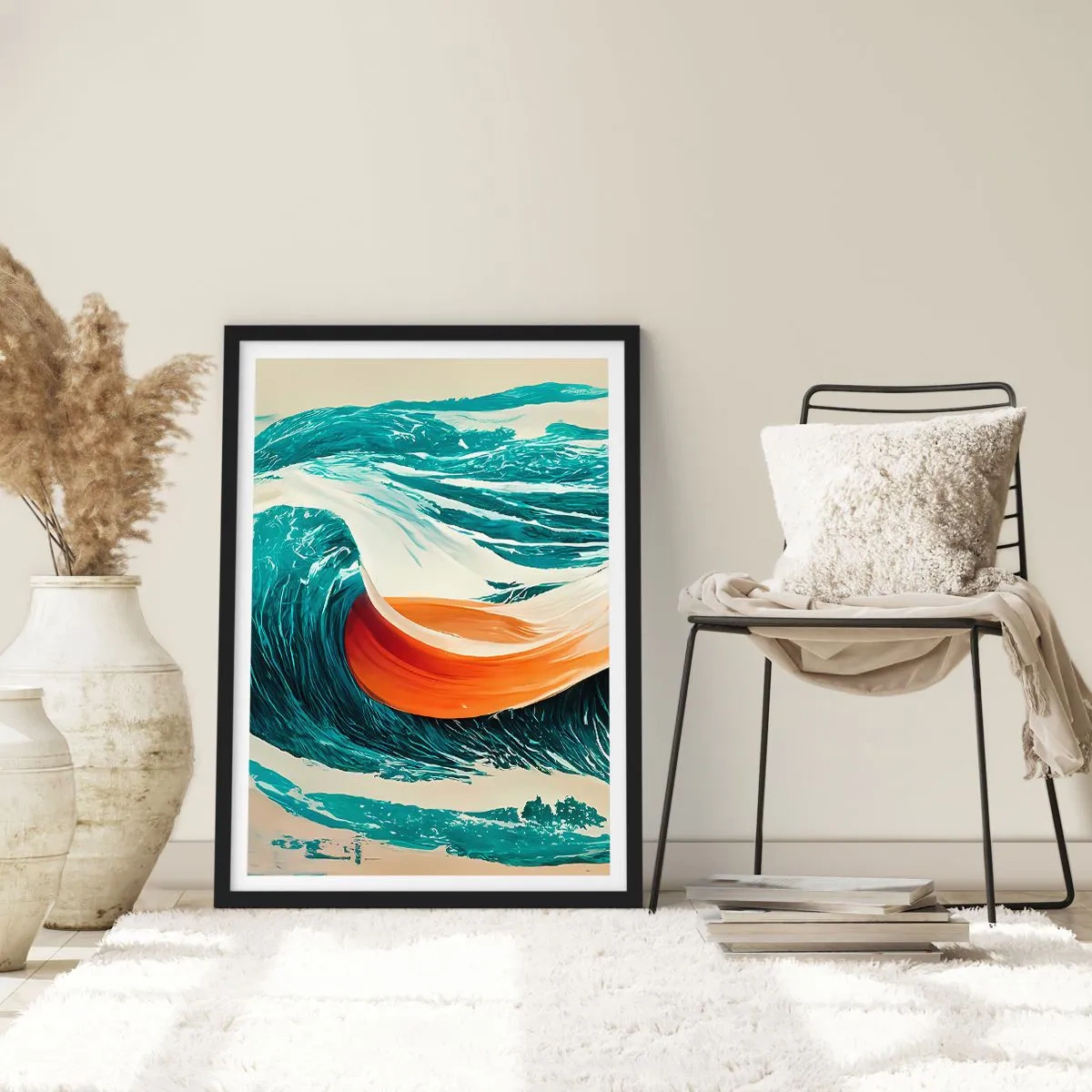 Affisch i svart ram - Surfarens dröm - 70x100 cm