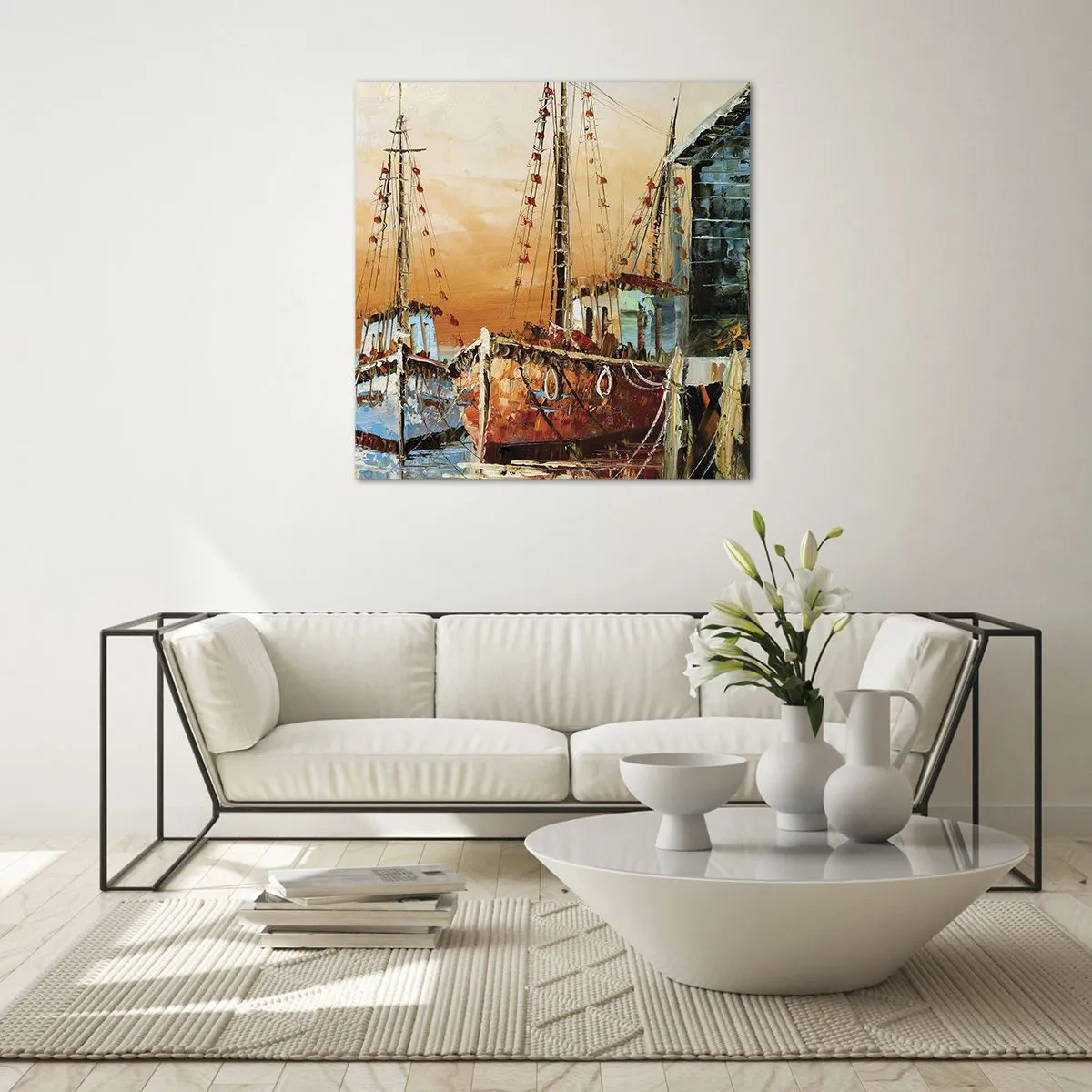 Glastavla - Bild på glas - Lugn hemresa - 70x70 cm