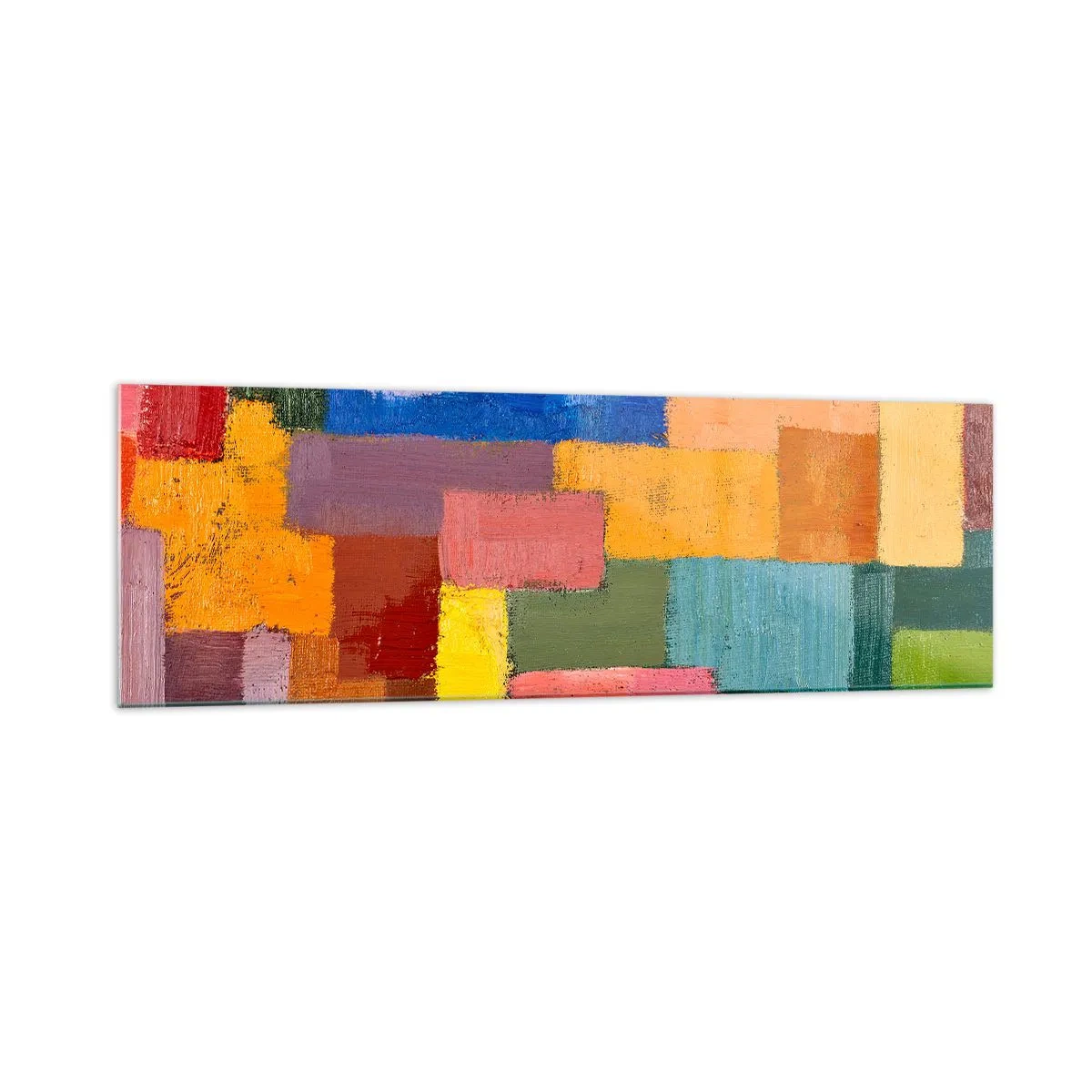 Glastavla - Bild på glas - Alla olika, alla färgglada - 160x50 cm