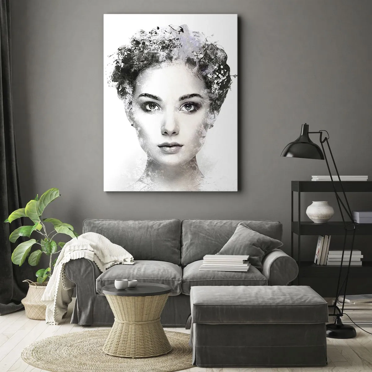 Canvastavla - Bild på duk - Väldigt stilig porträtt - 50x70 cm