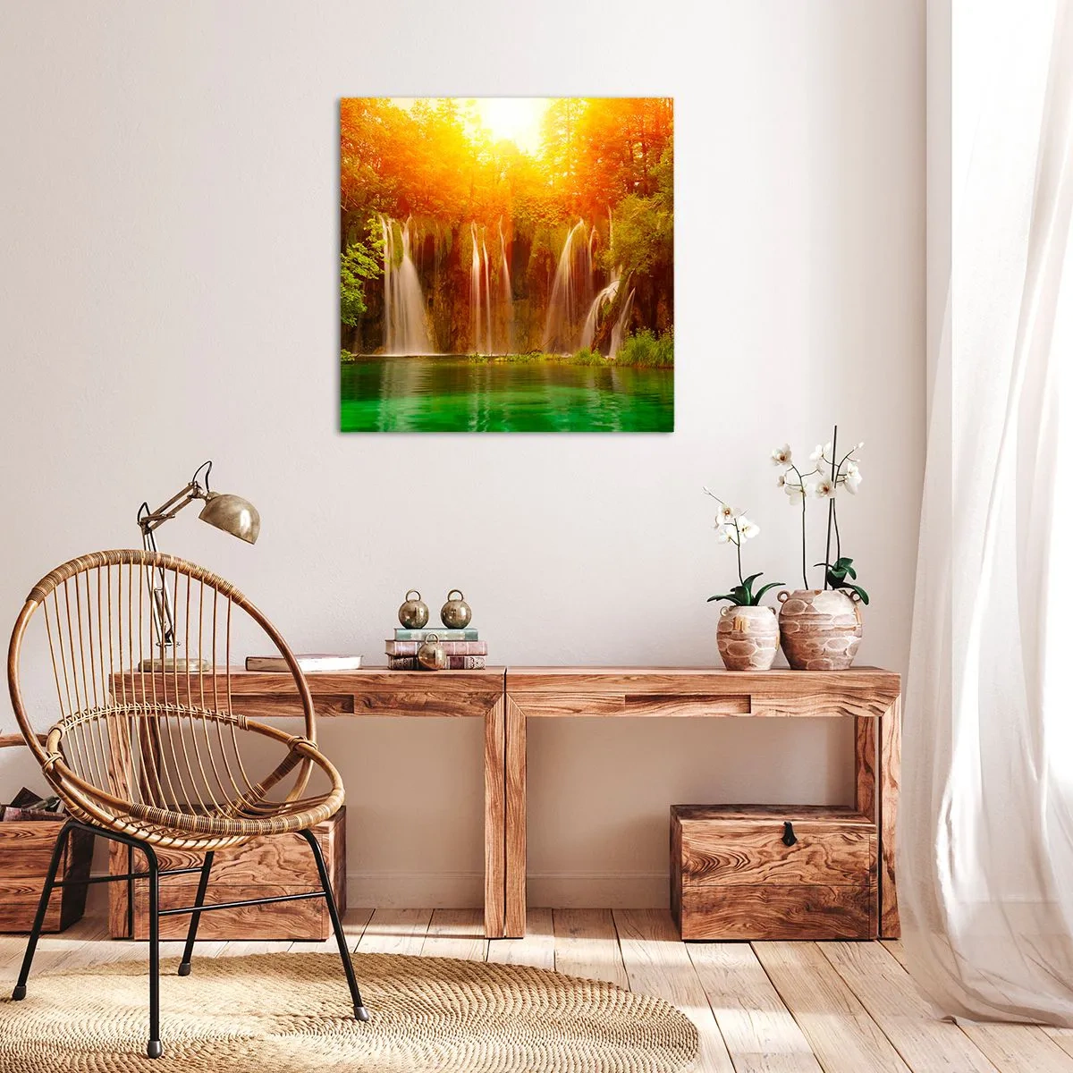 Canvastavla - Bild på duk - I solen och skuggan - 50x50 cm