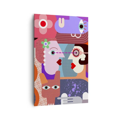 Canvastavla - Bild på duk - Öga mot öga - 80x120 cm