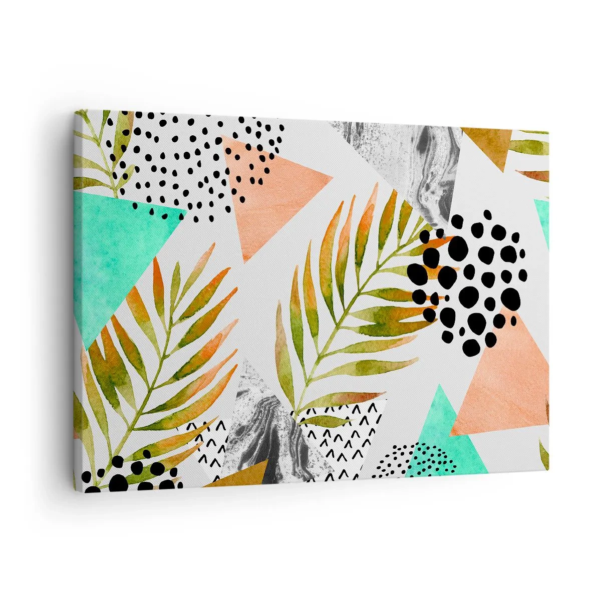 Canvastavla - Bild på duk - Dekoration med palmblad - 70x50 cm