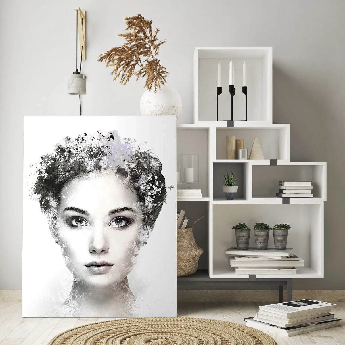 Glastavla - Bild på glas - Väldigt stilig porträtt - 70x100 cm