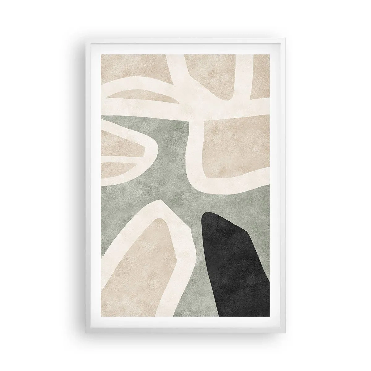 Affisch i vit ram - Komposition med svart motiv - 61x91 cm