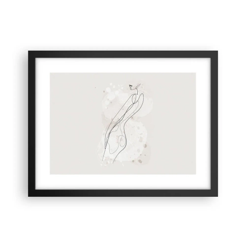 Affisch i svart ram - Blicken går vilse - 40x30 cm