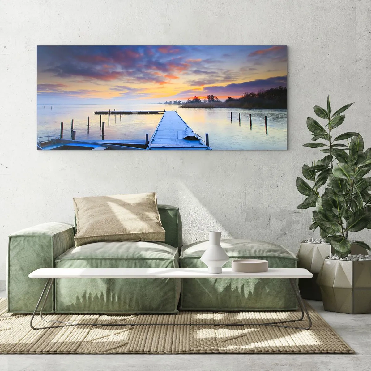 Glastavla - Bild på glas - Violet-guld ro - 120x50 cm