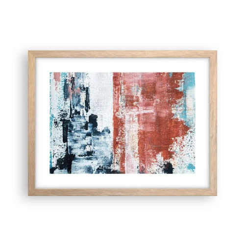 Affisch i ram av ljusek - Abstrakt halvt om halvt - 40x30 cm