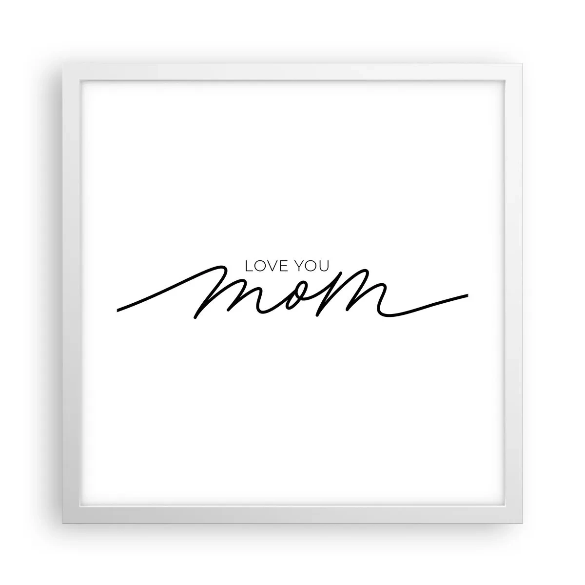 Affisch i vit ram - Jag är mycket rörd - 40x40 cm