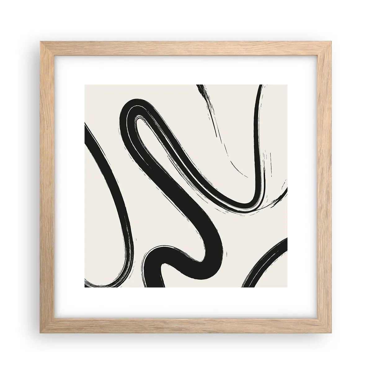 Affisch i ram av ljusek - Svart och vit elegans - 30x30 cm