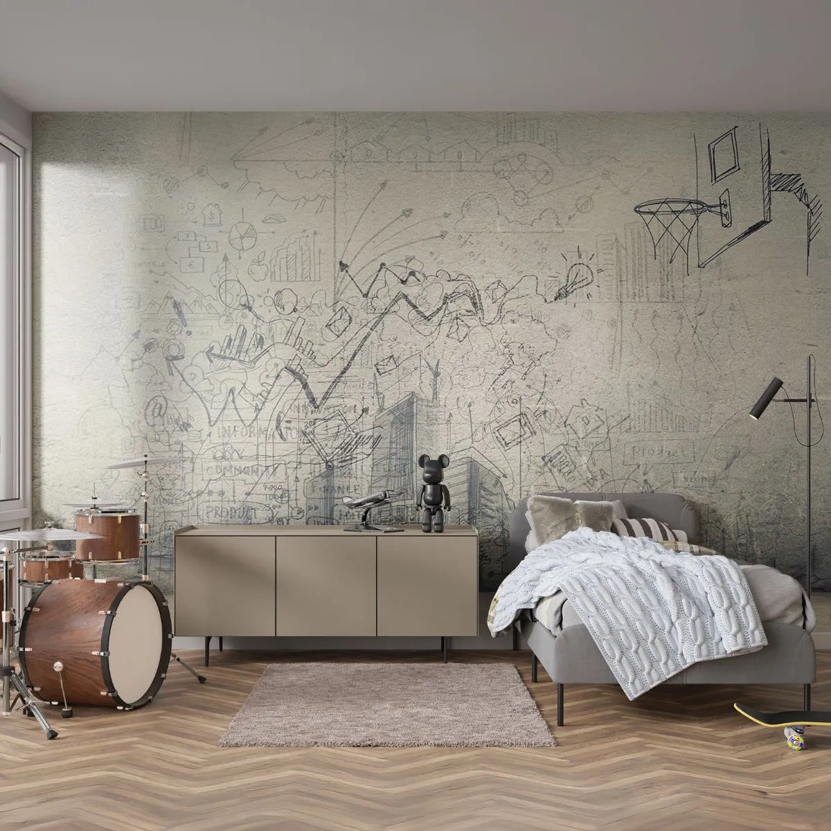 Fototapet Standard Eco - Mitt underbara stadsliv - Graffiti, Bit, Grafik - 400x280 cm
