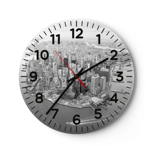 Väggklocka - Klocka på glas - Hur man inte älskar? - 30x30 cm