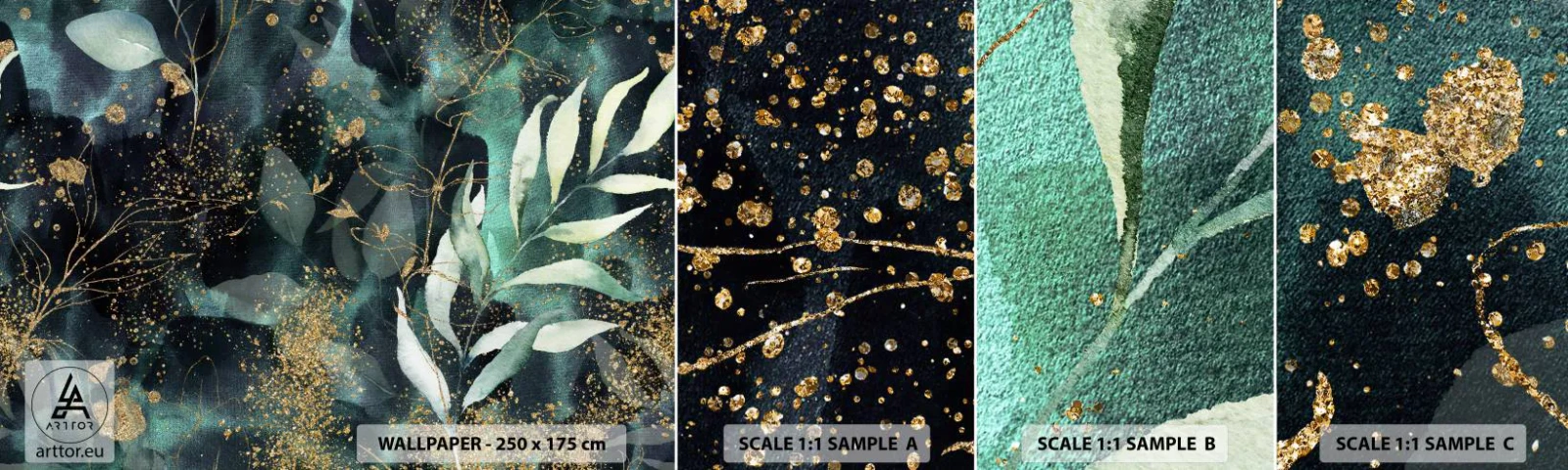 Fototapet Prov Standard Eco - Förtrollad trädgård - Växter, Löv, Botanik - 100x30 cm