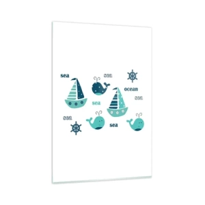 Glastavla - Bild på glas - Genom sjöar och hav - 80x120 cm