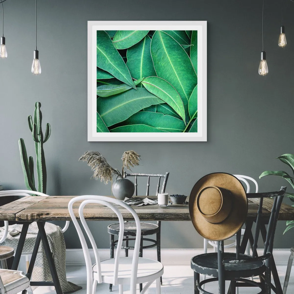 Affisch i vit ram - Saftiga och fräscha - 60x60 cm