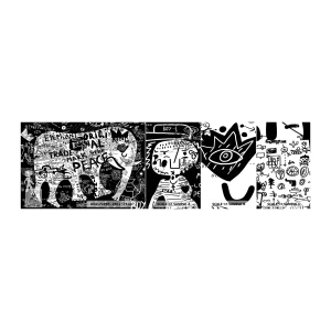Provbit av självhäftande fototapet Deluxe Sticker - Rik gatuvärld - Graffiti, Bit, Grafik - 100x30 cm