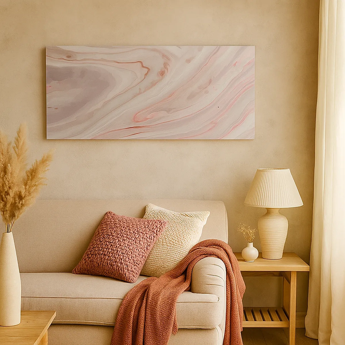 Canvastavla - Bild på duk - Flytande rosa - 30x30 cm