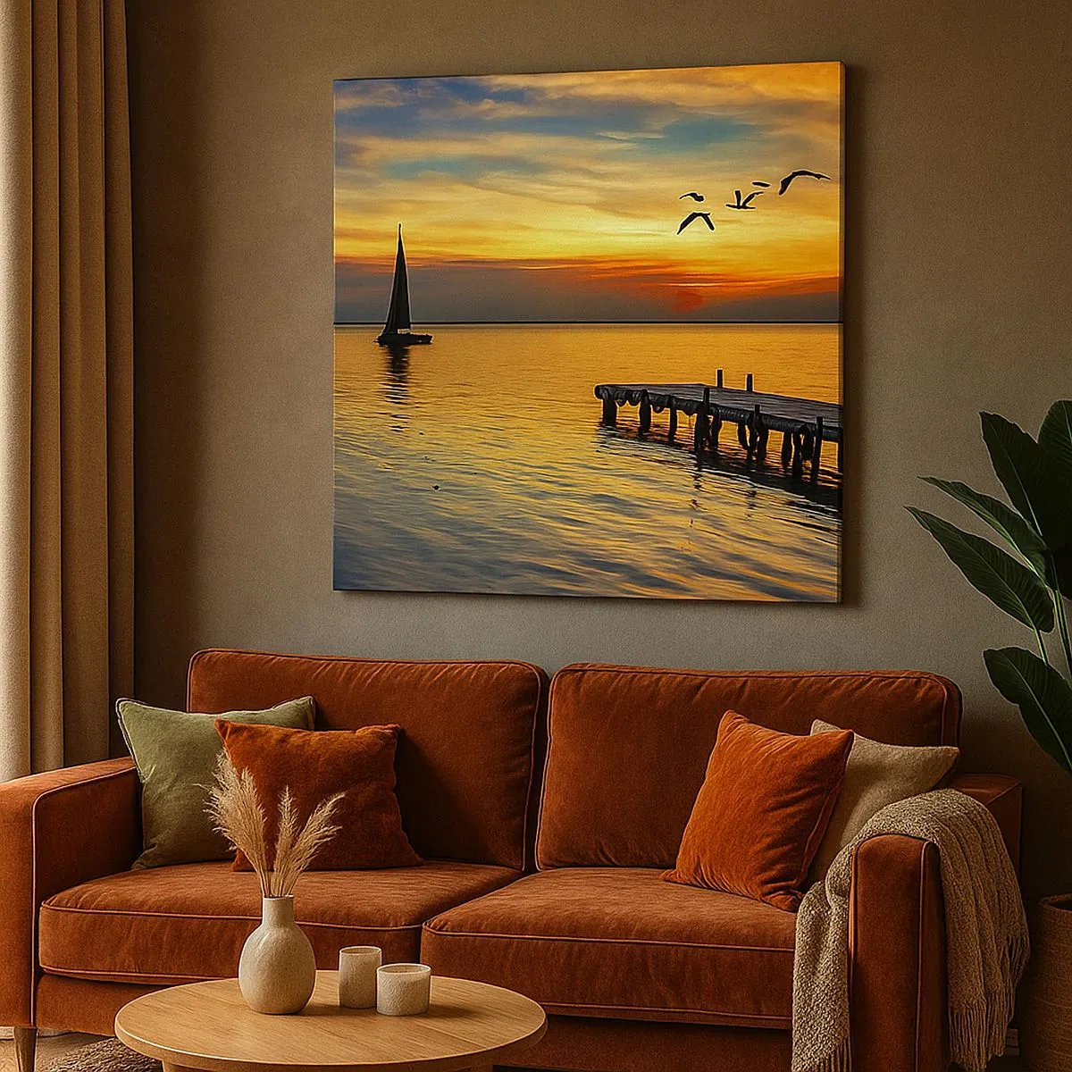 Canvastavla - Bild på duk - Kvällens returer - 30x30 cm