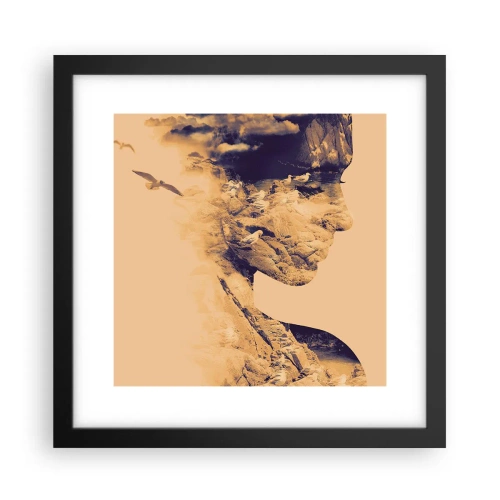 Affisch i svart ram - Skön av naturen - 30x30 cm
