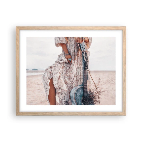 Affisch i ram av ljusek - Flower power på väg - 50x40 cm