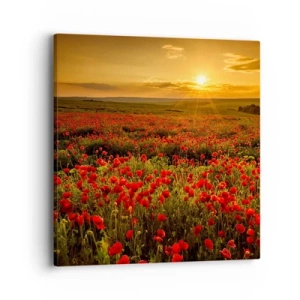 Canvastavla - Bild på duk - Bland brusande ängars vågor, bland blommornas flod - 40x40 cm