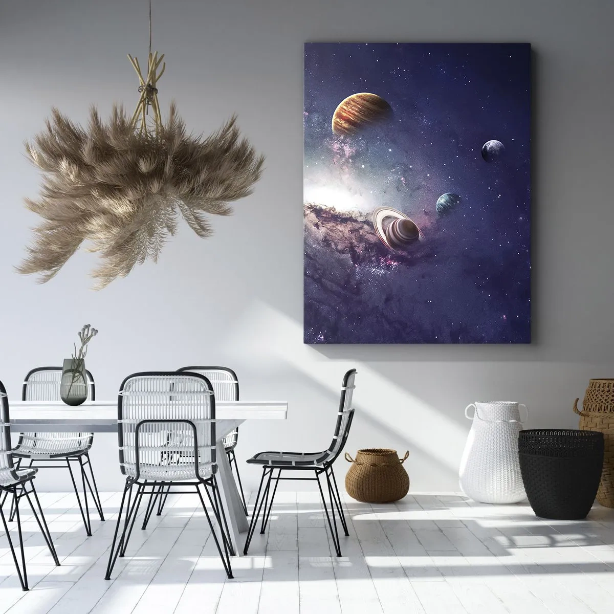 Canvastavla - Bild på duk - Sol- och danssystem - 55x100 cm