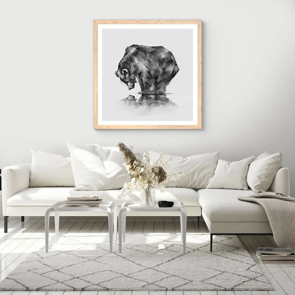 Affisch i ram av ljusek - Roligt att se någon närstående - 40x40 cm